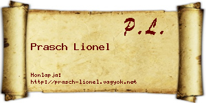 Prasch Lionel névjegykártya